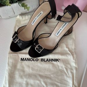 Manila Blahnik tricida black calf